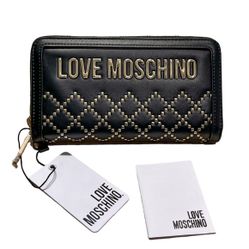 Love Moschino Black/Gold Wallet Zip Around NWT