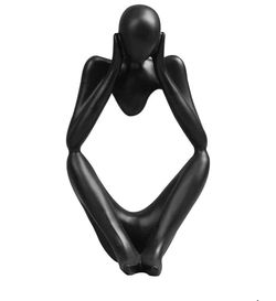 Modern Resin Abstract Sculpture In The Style Of Rodin’s “The Thinker” 3D Art Deco