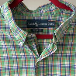Ralph Lauren Mens Classic Green Red White Plaid Button Down