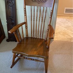 Antique Oak Rocking Chair 