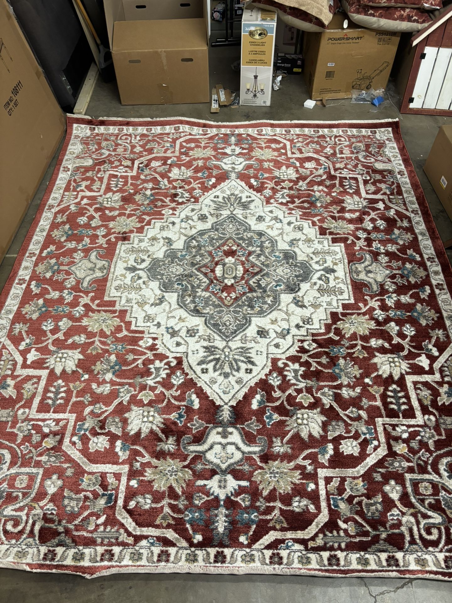 New 7’10” x 9’6” Indoor Medallion Red Area Rug
