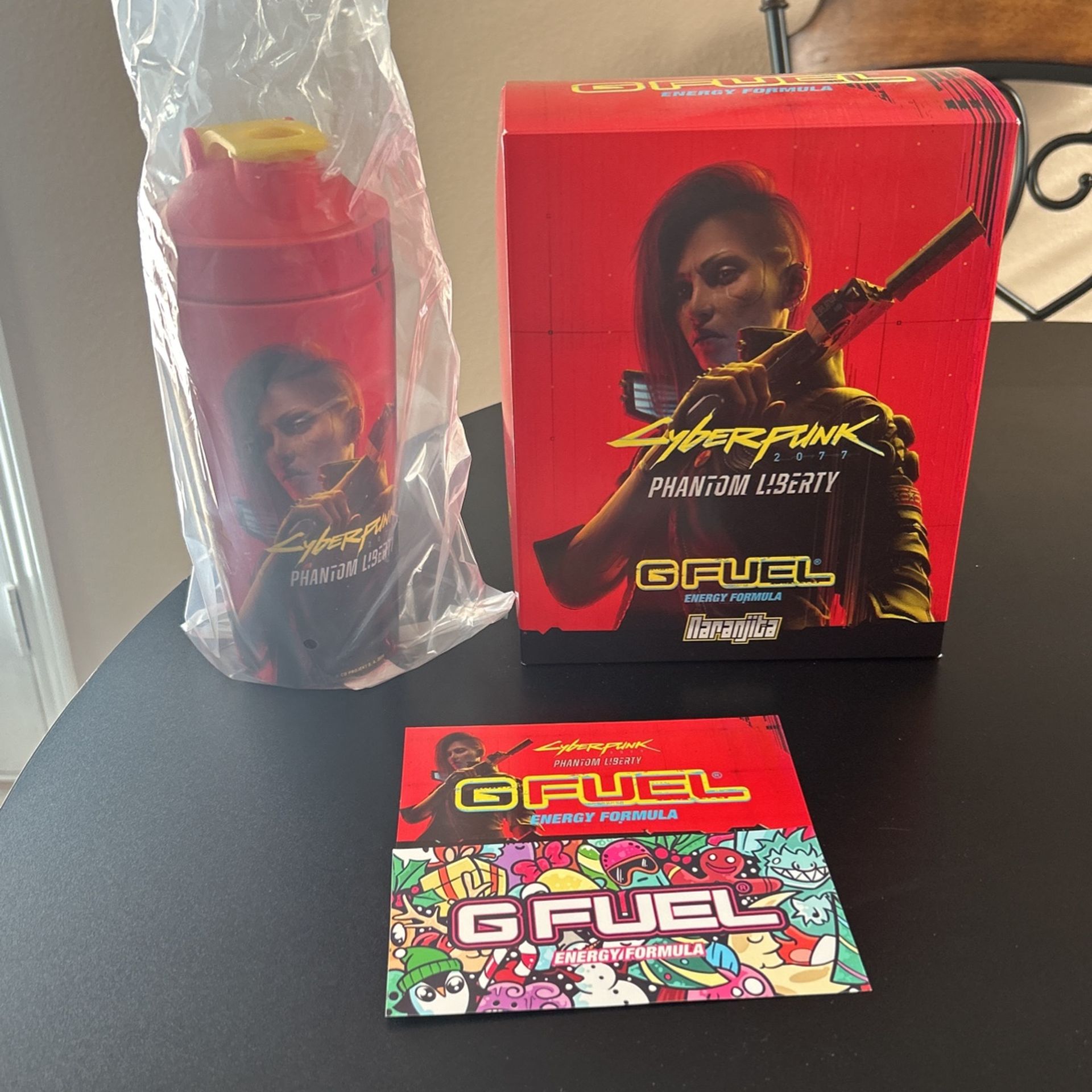 G Fuel Cyberpunk 2077 Phantom Liberty Naranjita Collector's Box Metal Shaker Cup