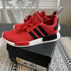 Red And Black Adidas NMD. size 9.