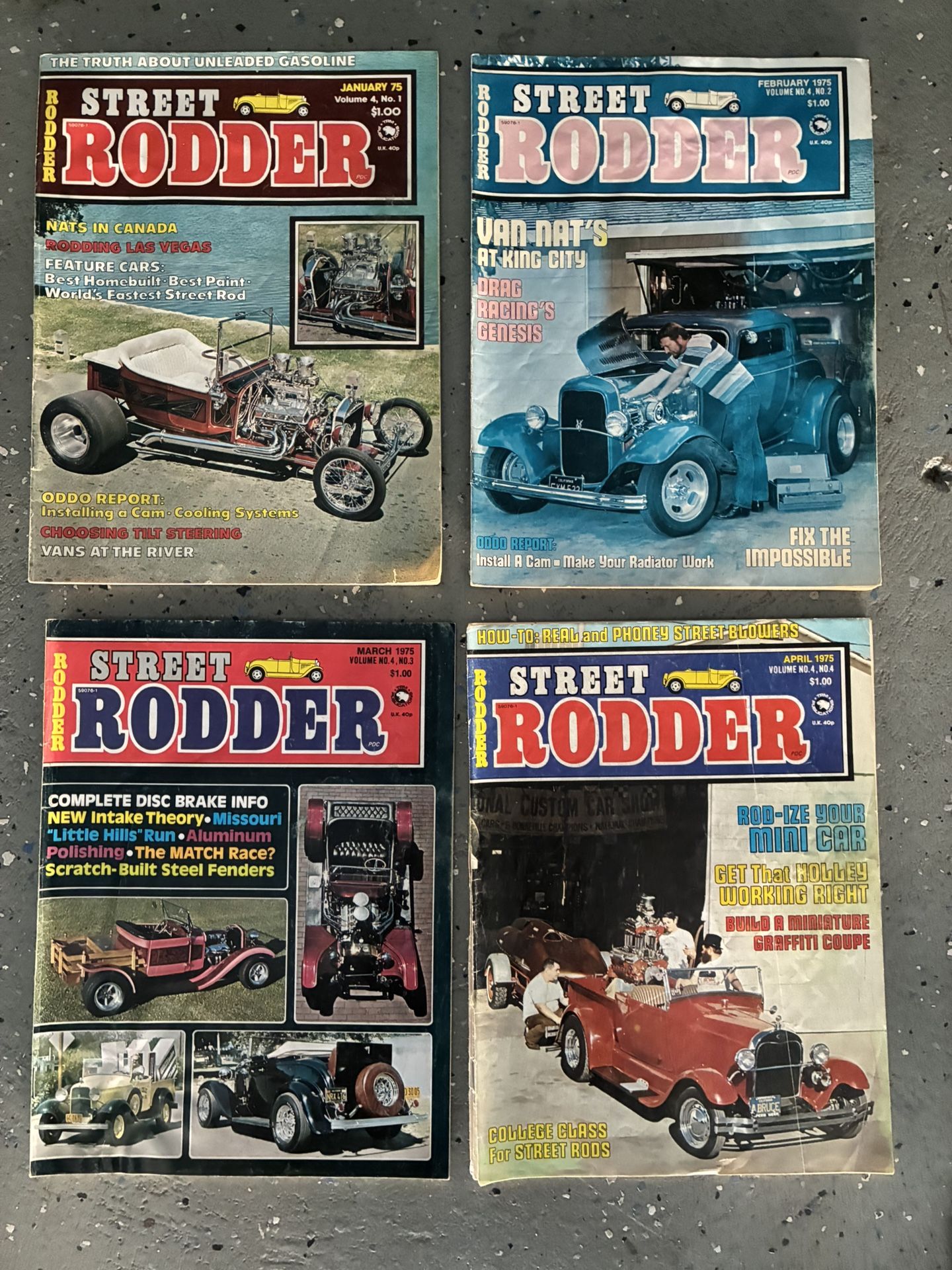 Street Rodder Magazine 1975.                                      January - December.        12 Issues 