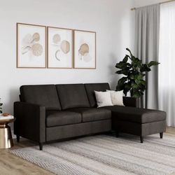 Reversible Sectional Sofa, Gray Linen