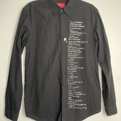 SUPREME X BASQUIAT BLACK BUTTON UP SHIRT SIZE M