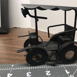 Vintage Metal handmade black old fashioned car figurine