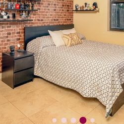 Queen Bed frame With Nightstand Black