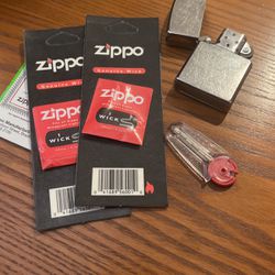 Zippo Lighter With Flint And Wick Packs