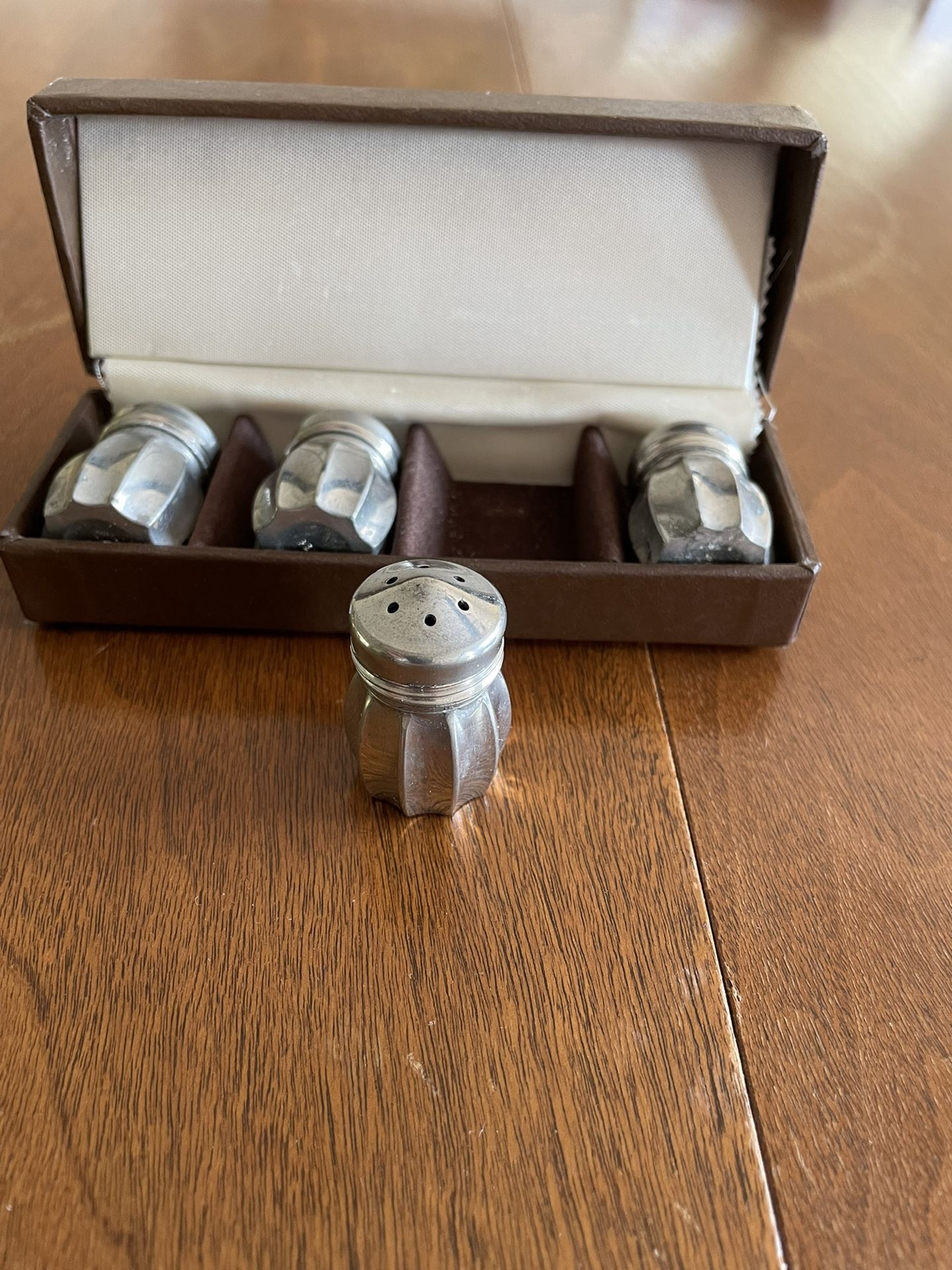 Pewter salt and pepper shakers