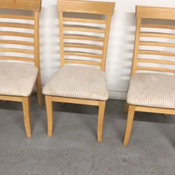 3 Sold Wood Chairs Good Condition