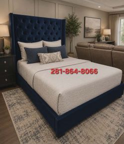New Blue Queen Bed