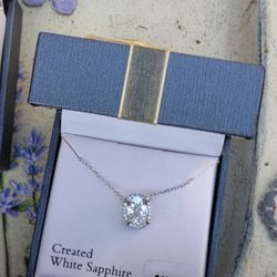 Silver Sapphire Necklace 