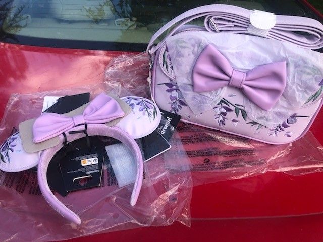 Wisteria Loungefly Scented Minnie Ears And Crossbody Bag