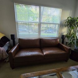 Like New Chocolate Leather Couch