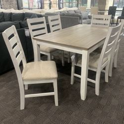 New White And Brown Kitchen Table 