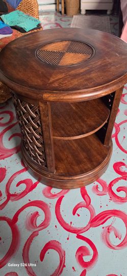Vintage wooden end table from the Tommy Bahama "Jimbaran Bay" series by Lexington