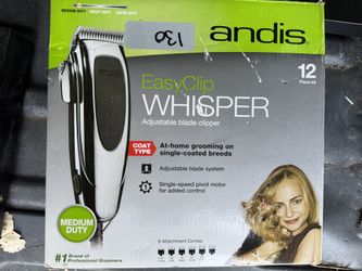 Andis EasyClip Whisper Adjustable Blade Clipper Pet Medium Duty - PM-4