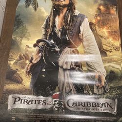 Pirates Of The Caribbean movie poster On Stranger Tides, Johnny Depp poster 27x40