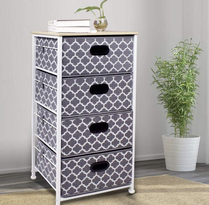 Price negotiable! Dresser with storage - metal frame, canvas drawers