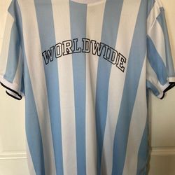 Forever 21 Blue And White Large Jersey