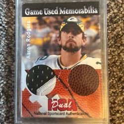 Aaron Rodgers Game Used Memorabilia Football Card