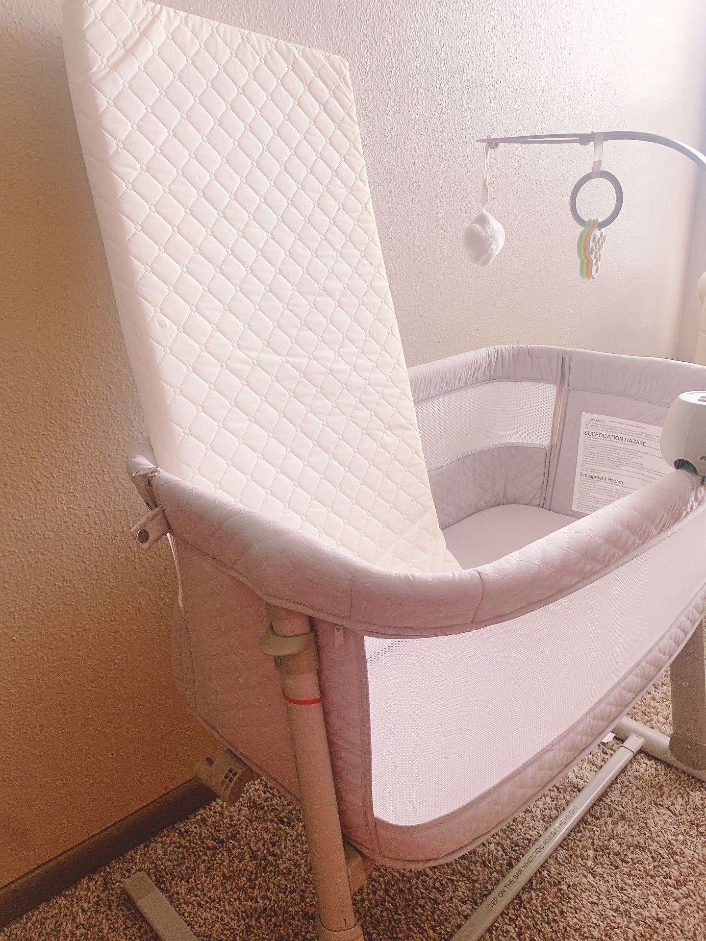 Bassinet/ Bedside Sleeper With Adjustable Height & Mattress (like New)