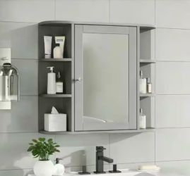 Grey bathroom cabinet with mirror - DG2607