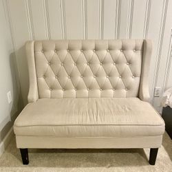 Upholstered Tan Settee