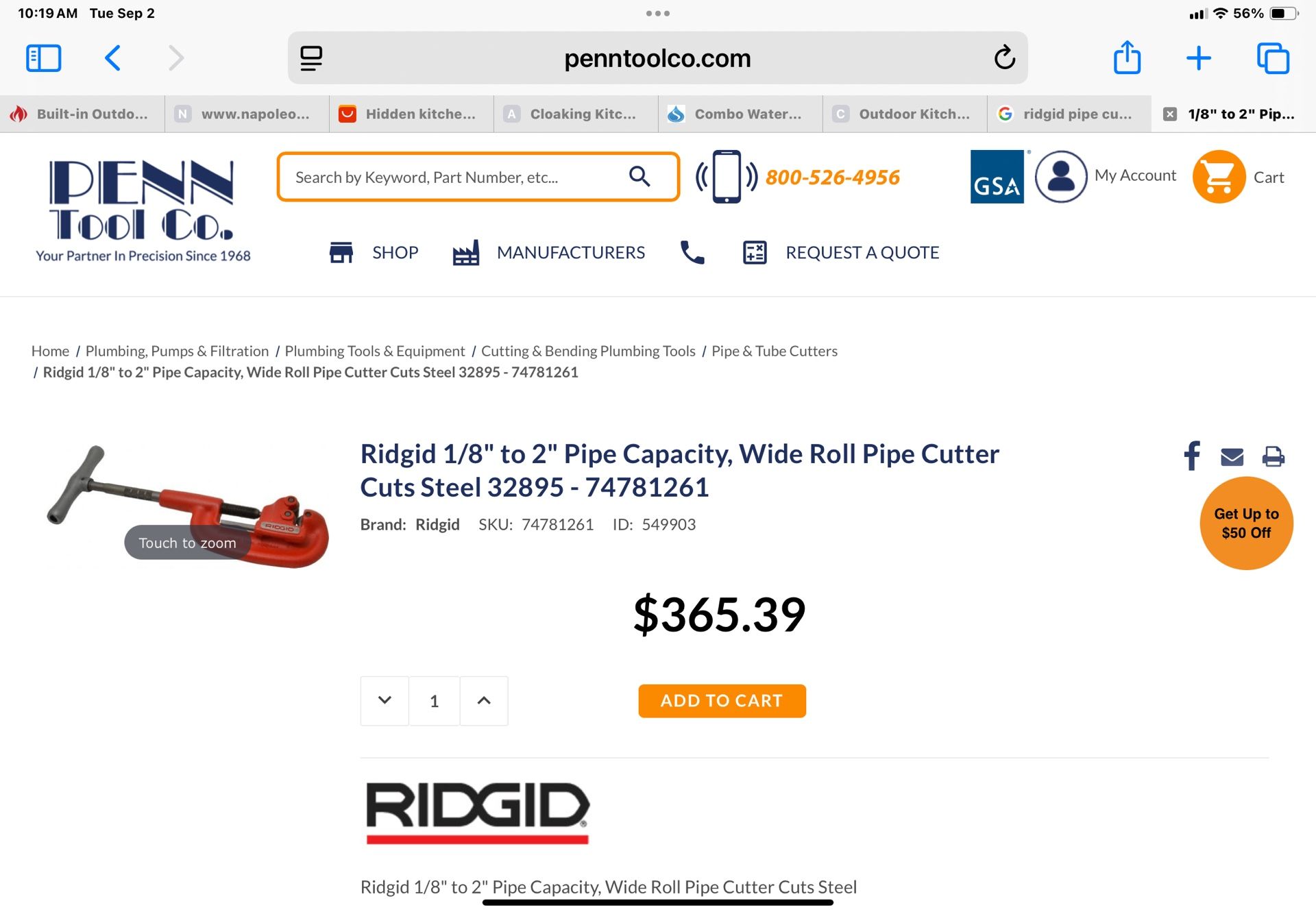 Ridgid Pipe Cutters
