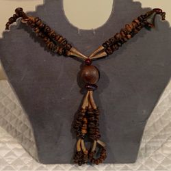 Boho Wood Bead Tassel Necklace and Others