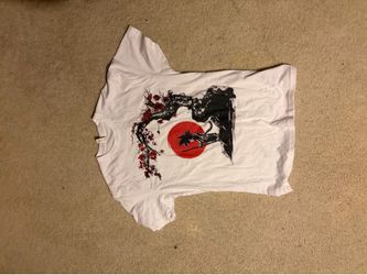 Japanese Red Sun & Tree Graphic Tee – Men’s Large
