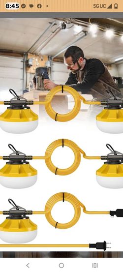 LED String Work Lights with Yellow Cord