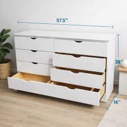 Modern White 8 Drawer Dresser🆕