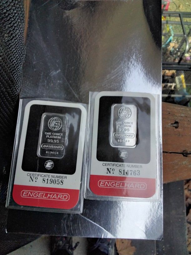 2 ENGELHARDT PLATINUM BARS