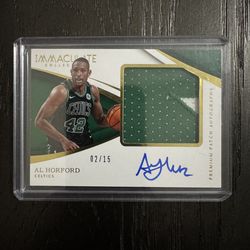 Al Horford Panini Immaculate Premium Game Used Patch Auto Card