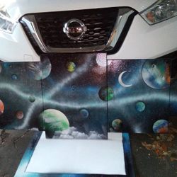 Five Piece Canvas Spray Paint Art