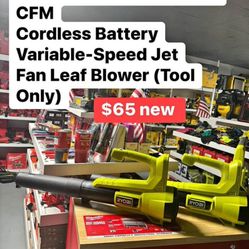 RYOBI ONE+ 18V 100 MPH 350 CFM Cordless Battery Variable-Speed Jet Fan Leaf Blower (Tool Only)