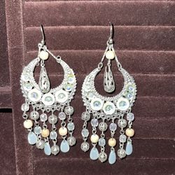 Dangle Earrings with Beaded Fringe $6 price is firm / B21 #9