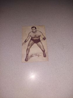 VINTAGE 1950'S LOU THESZ EXHIBIT WRESTLING CARD