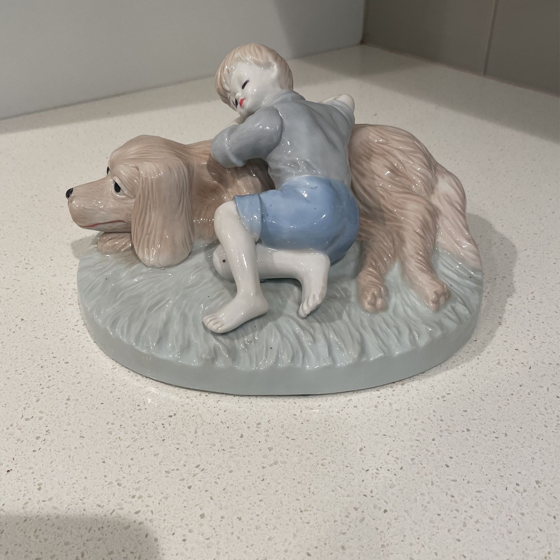 Vintage lladro Style - Boy and His Dog