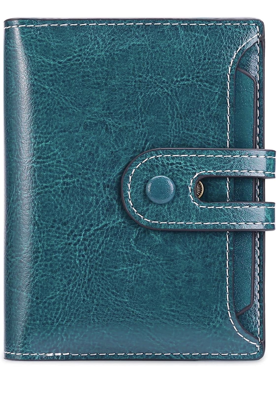 GOIACII Small Womens Wallet RFID Blocking Bifold Genuine Leather Purse with Zipper Coin Pocket ID Window