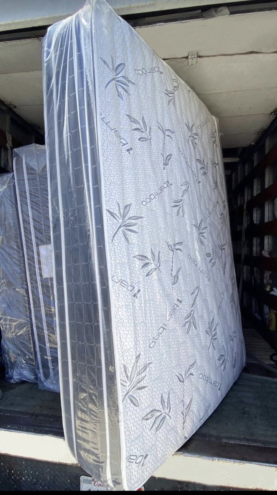 New Bamboo Double Pillow Top Mattress And Box Spring. Any Size: Twin, Full, Queen, King. Please Message Me For Prices, We Can Deliver