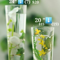 glass trumpet vase 19-20"  And 7- 2"
