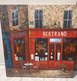 2 pieces - Bertrand French Cafe Bar Canvas Wall Art - Large canvas