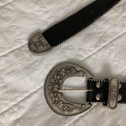 Chico’s Black Leather Belt Size Medium
