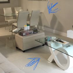 Mesa De Comedor De Cristal 