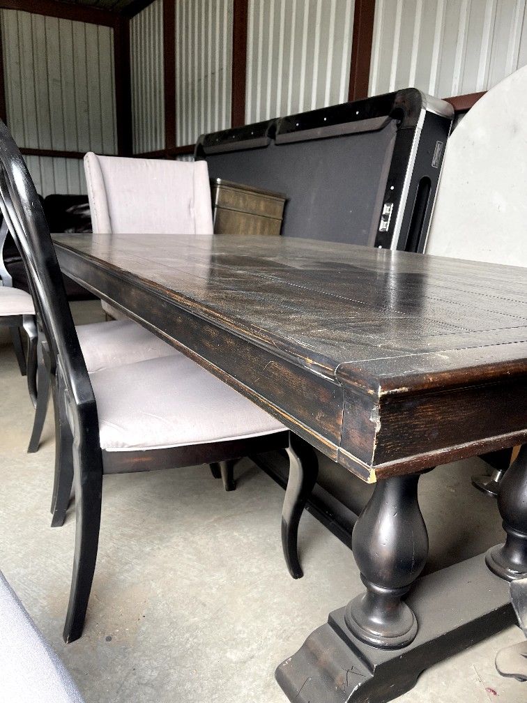 Solid Wood Dining Table With Chairs
