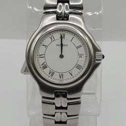 Movado 35mm Stainless Swiss Quartz Date Watch Classic Roman Dial