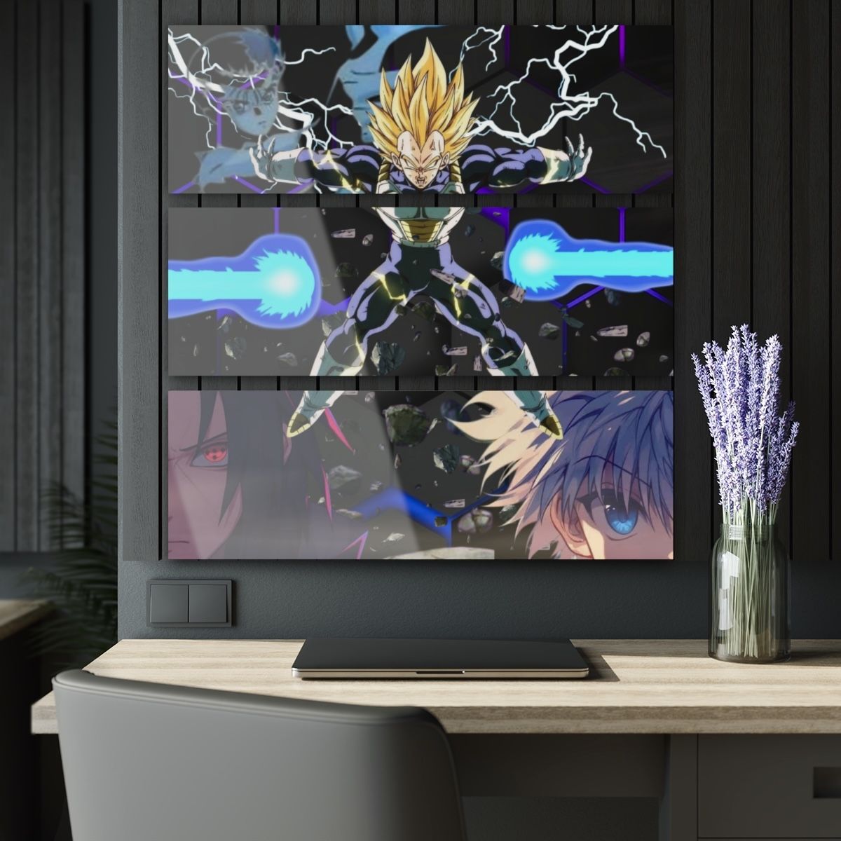 Limited Edition 3-Panel Anime Acrylic Glass Art